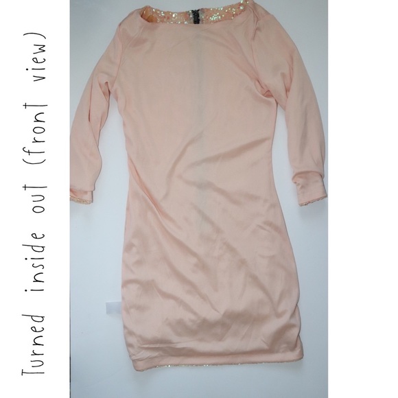 Nasty Gal Glamorous Peach Metallic Iridescent Sequin Dress - Picture 6 of 14